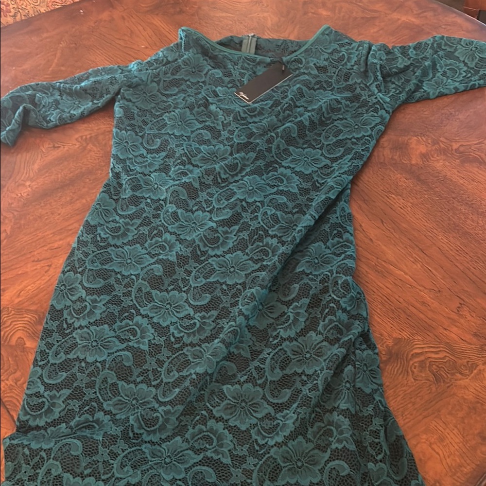 Elegant Teal Lace Dress